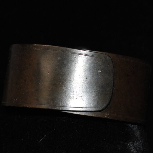 Rare Antique Victorian Mourning Vulcanite Bacchante Cameo Wide Cuff Bracelet - Picture 6 of 14